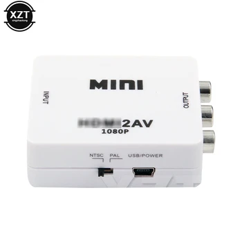 HDMI-savietojams ar AV Scaler Adapteri Video Converter HDMI-saderīgam ar RCA AV/CVSB L/R Video 1080P HDMI-saderīgam 2AV Atbalsts