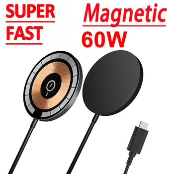 60W Magnētisko Bezvadu Lādētāju Ātrās Uzlādes Spilventiņu Macsafe iPhone 14 13 12 Pro Max Mini Indukcijas Bezvadu Lādētāju Stacijas