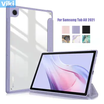 Samsung Galaxy Tab A8 10.5 collu 2021 Gadījumā Būtiska PU Stāvēt Vāciņš Samsung Tab A8 SM-X200 X205 Capa Protetora Tablete Gadījumā Coque