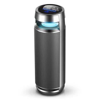 Jaunas Alumīnija Sakausējuma Negatīvo Jonu Auto Gaisa Attīrītājs Kausa Sēdekļa Gaisa Monitoringa Auto Dezodorants Formaldehīda 80W 5V 3-speed Touch
