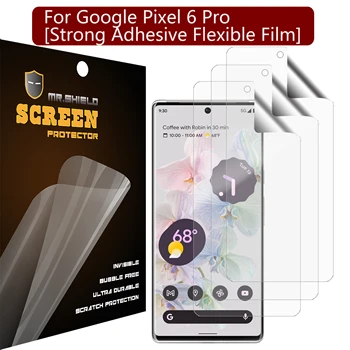 Mr Shield [3 Gab.] Ekrāna Aizsargs Google Pikseļu 6 Pro [Spēcīgu Līmi, Elastīgo Plēvi] (TPU Materiāla) Premium Skaidrs Ekrāns