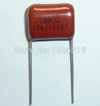 10pcs CBB kondensators 124 1000 V, 124J 1KV 0.12 uF 120nF P15 CBB22 Metalizēta Polipropilēna Plēves Kondensators