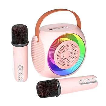 Portatīvā Bluetooth Skaļrunis Karaoke Mašīna Ar 2 Mikrofoni, Piemērots Dzimšanas Dienas Dāvanas Mājas Pusēm