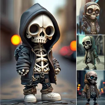 Cool Skelets Skaitļi Halloween Skelets Sveķu Statuetes Galvaskausa Briesmīgs Rotājumi Automašīnas Mērinstrumentu Paneļa, Rakstāmgalds, Mājas Apdare