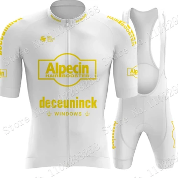 Zelta Alpecin Deceuninck Komanda 2023 Riteņbraukšana Jersey Black Fenix Kopa ar Īsām Piedurknēm Apģērbs Road Bike Krekli, Uzvalku MTB Valkāt Maillot