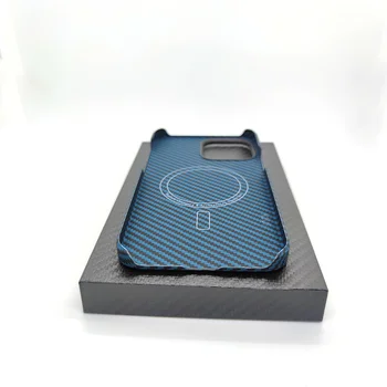 par magsafe iphone 13 14 pro max lietā augstas kvalitātes zilā Aramīda šķiedras nekustamā oglekļa šķiedras Magnētisko Lietā par iPhone 13 pro vāciņu