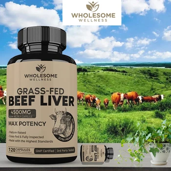 Grass Fed Žāvētas Liellopu Aknu Kapsulas - Dabīgais Dzelzs, Vitamīnu A, B12 - Jaunzēlande, kas Audzēti Bez Hormoniem vai ķīmisku vielu