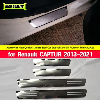 Par Renault CAPTUR KAPTUR 2013 2014 2015-2021 Durvis, Palodzes Pretnodiluma Plāksnes Apdari Slieksni Pedāli Ierakstu Aizsargs Uzlīmes, Auto Piederumi 4X