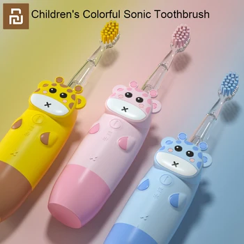 Youpin Bērniem Sonic Elektriskā zobu Suka Krāsains LED Kids Zobu Suku Karikatūra Modelis IPX7 Ūdensizturīgs Zobu Tīrīšanas Suka
